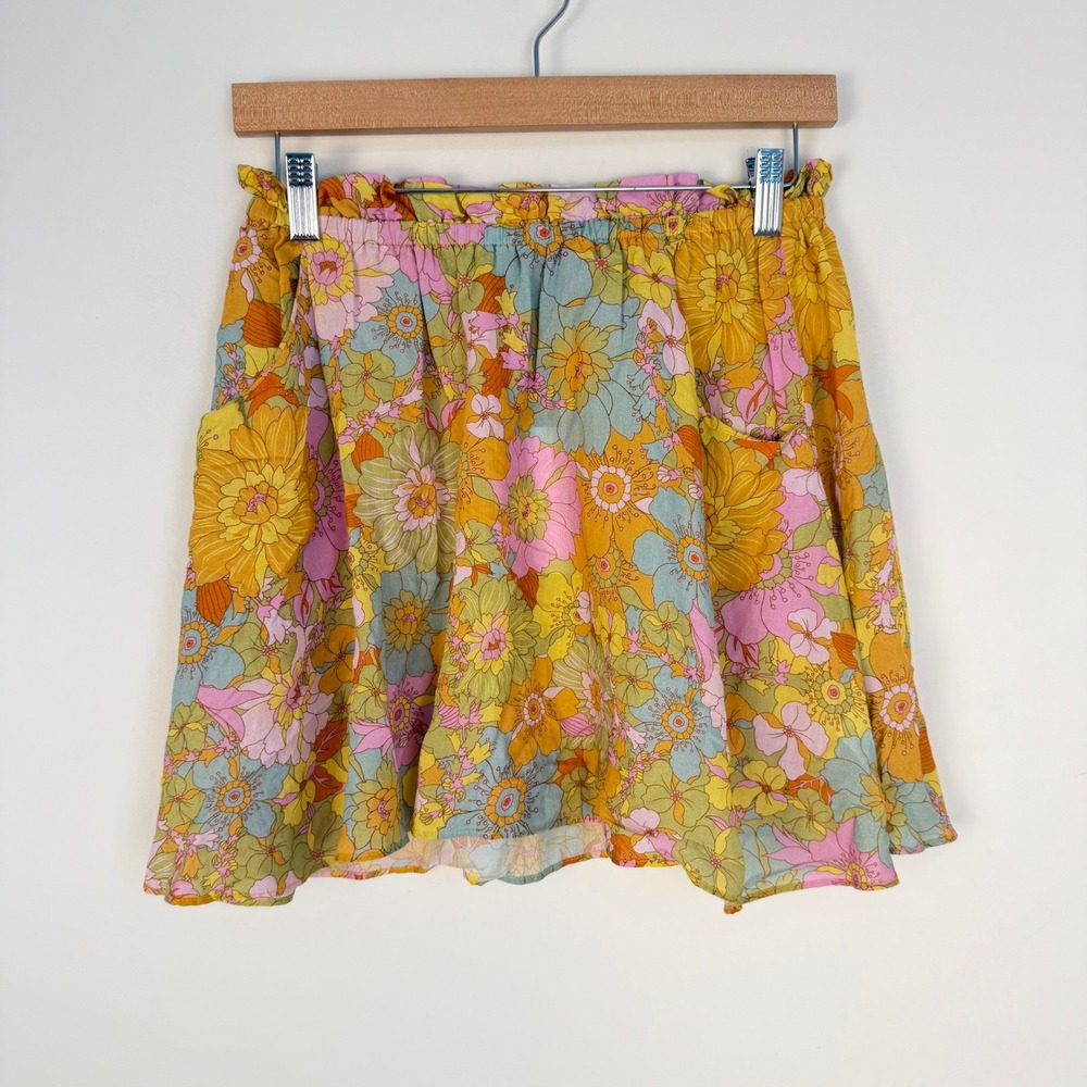 Show Me Your Mumu Swing‎ Skirt Women S NWT Floral Mini Boho Retro 70s Colorful